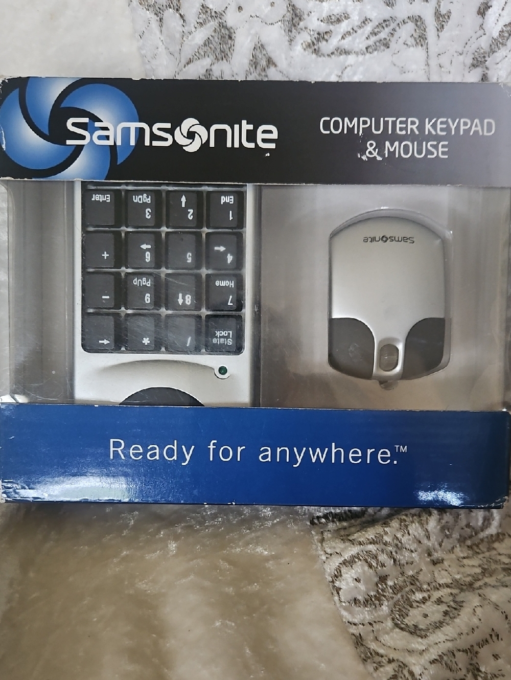 Samsonite Silver Numeric Keypad and Matching Silver Optical Mouse